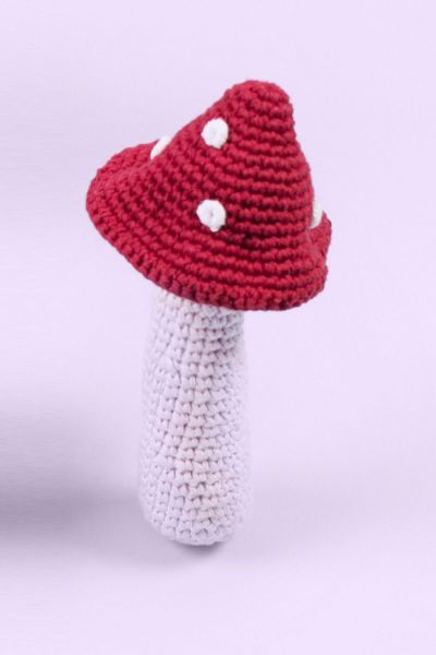 Crocheted Mushroom Rattle