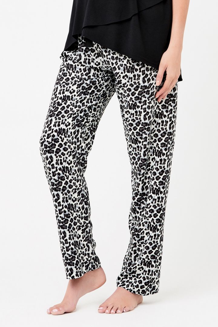 Maternity Pyjama and Lounge Trousers with Leopard Print