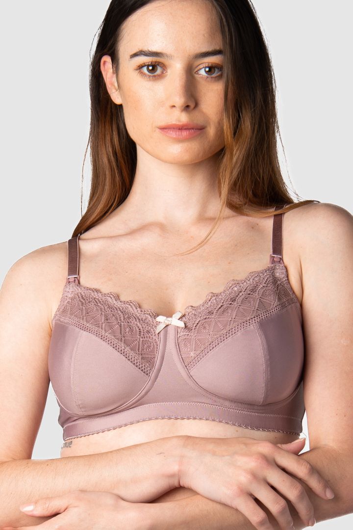 Full Cup Nursing Bra with Lace taupe
