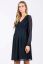 Preview: Eco Chiffon Maternity and Nursing Dress with Sheer Sleeves navy