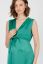 Preview: Maxi Maternity and Nursing Satin Dress with Knot Detail green