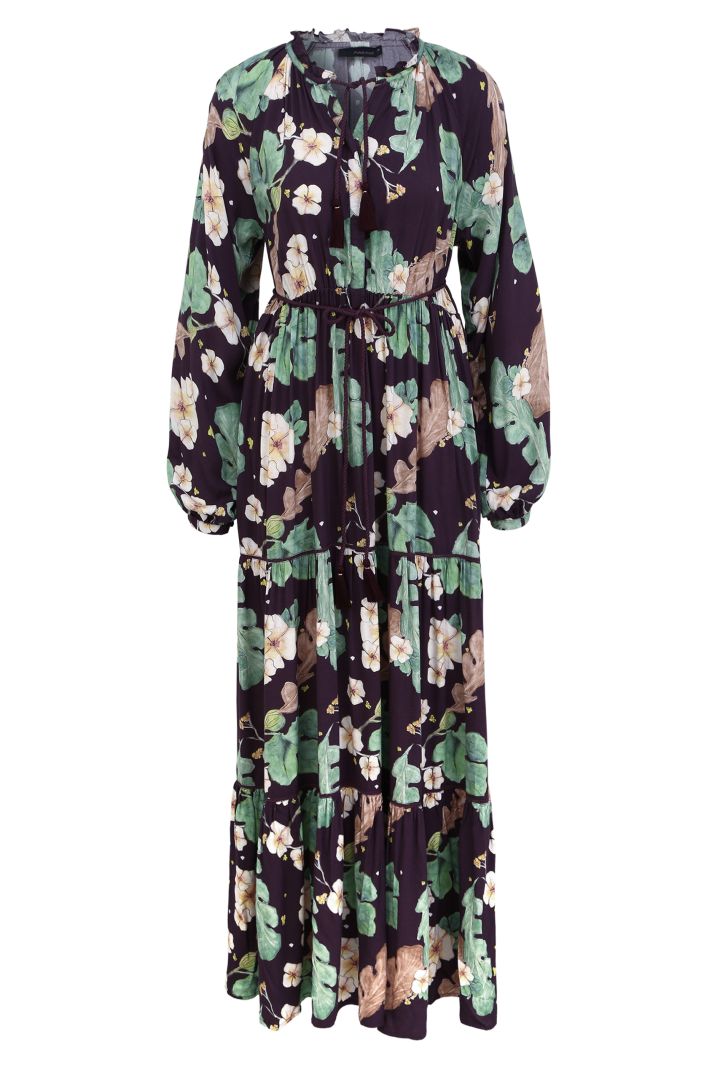 Maxi Maternity and Nursing Dress with Floral Print