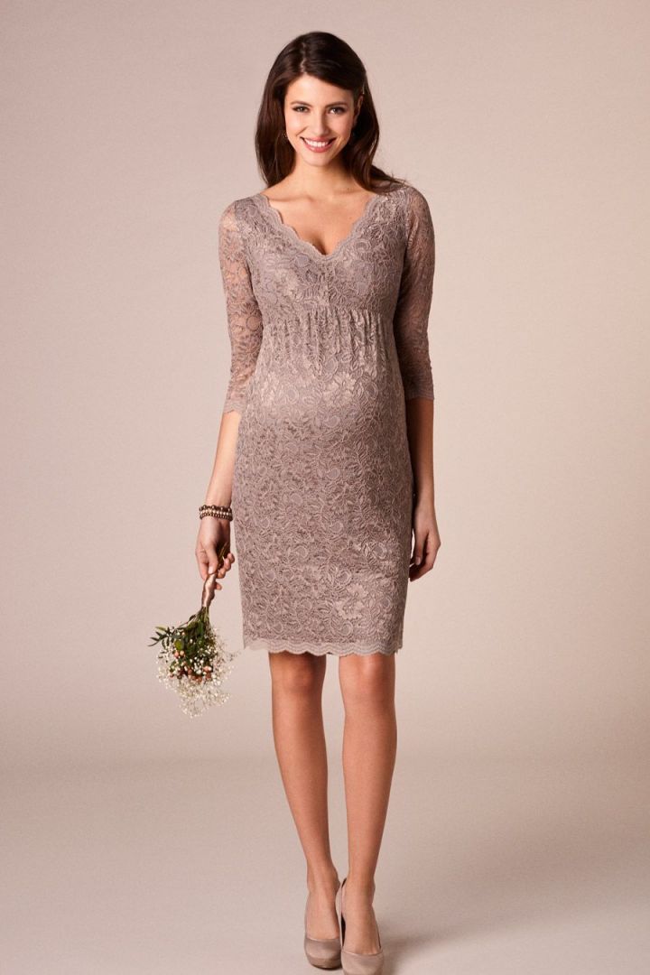 Lace Maternity Dress with 3/4 Length Sleeves