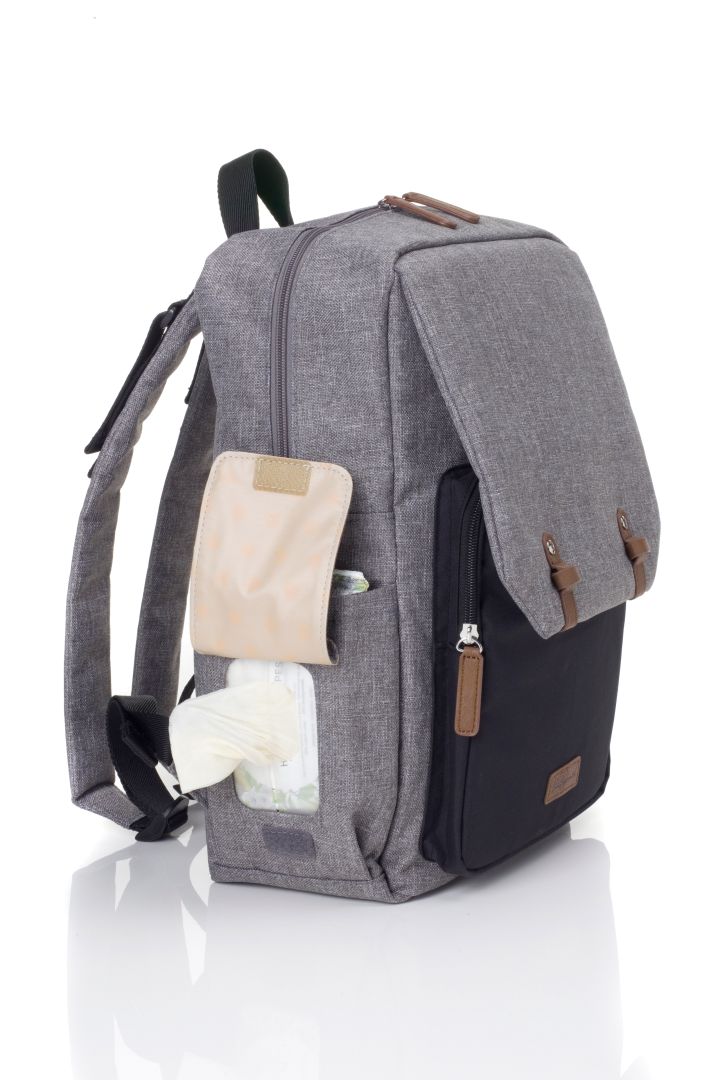 Baby-Changing Backpack with Laptop Pocket grey