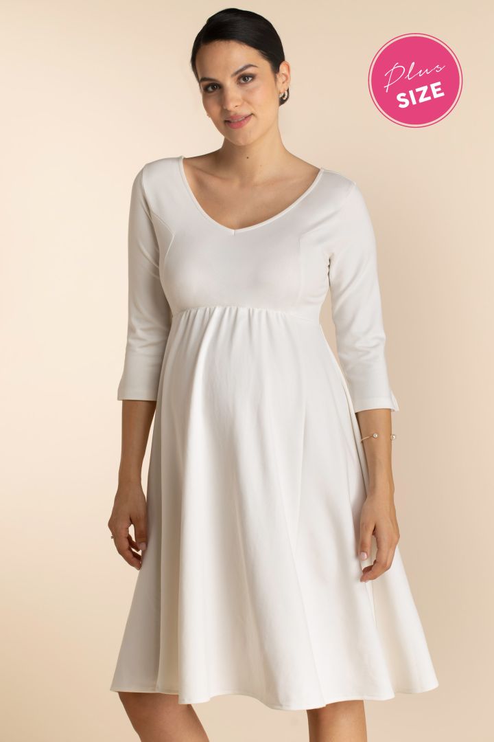 Ecovero Plus Size Maternity Wedding Dress with V-Neckline