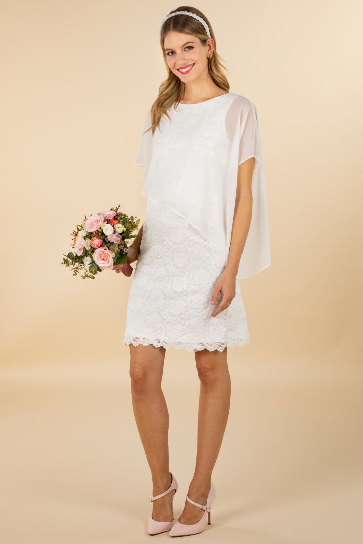 Maternity Wedding Dress with Cape
