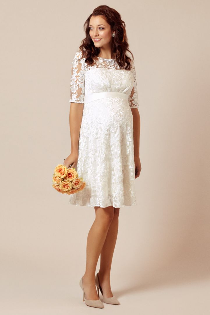 A-Line Maternity Wedding Dress Made of Lace