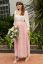 Preview: Tulle Maxi Maternity Bridal Skirt with Leaf Embroidery pink