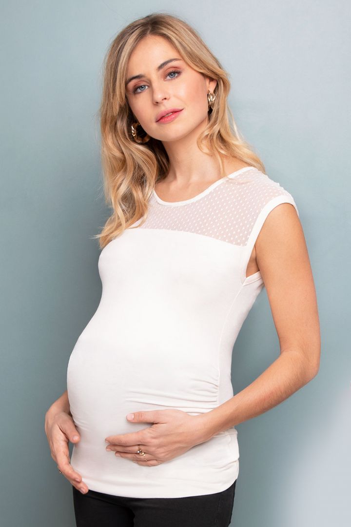 Plumetis Maternity Tank Top off-white