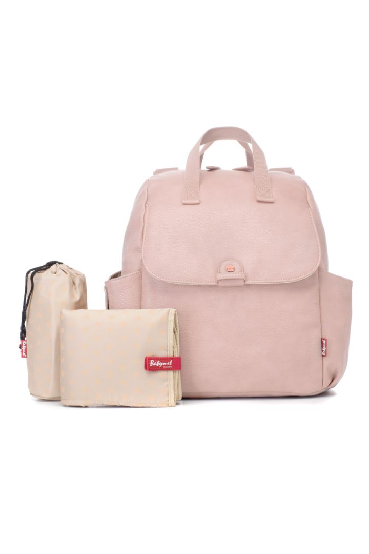 3-in-1 Baby-Changing Backpack made of Faux Leather pink