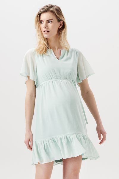 Eco Maternity Dress with Cap Sleeves mint