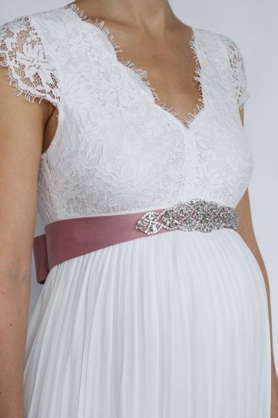 Wedding Dress Sash with Art Deco Gemstones rosewood