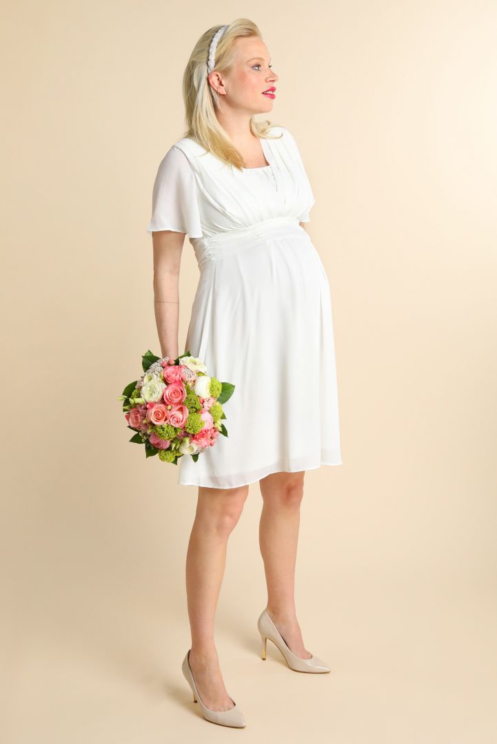 Plus Size Chiffon Maternity and Nursing Wedding Dress