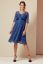 Preview: A-Line maternity dress with 3/4 sleeves in blue