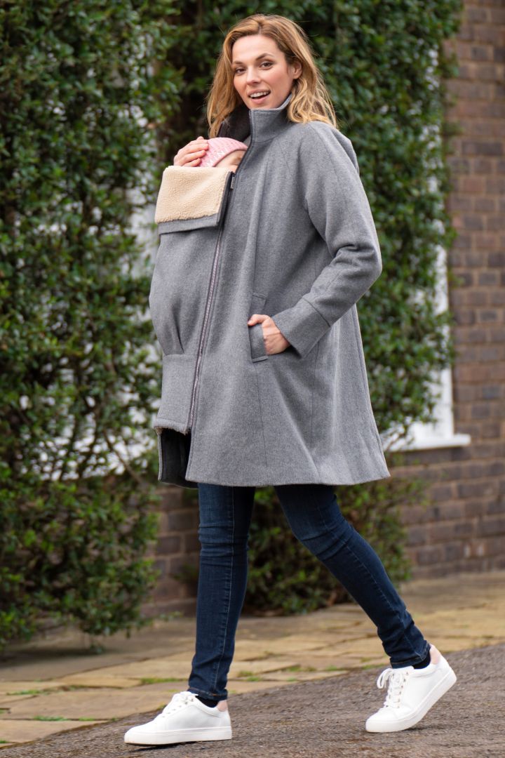 6-in-1 Maternity Coat, Jacket and Waistcoat grey