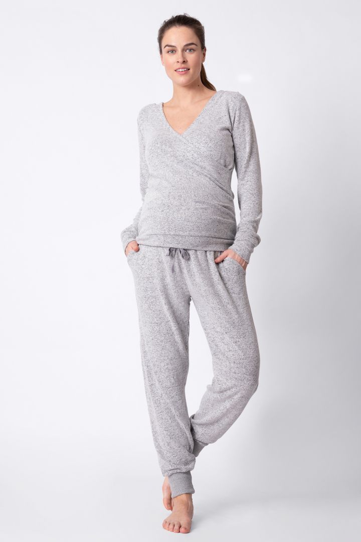Lounge Umstands- und Still-Pyjama im Cross-Over Design
