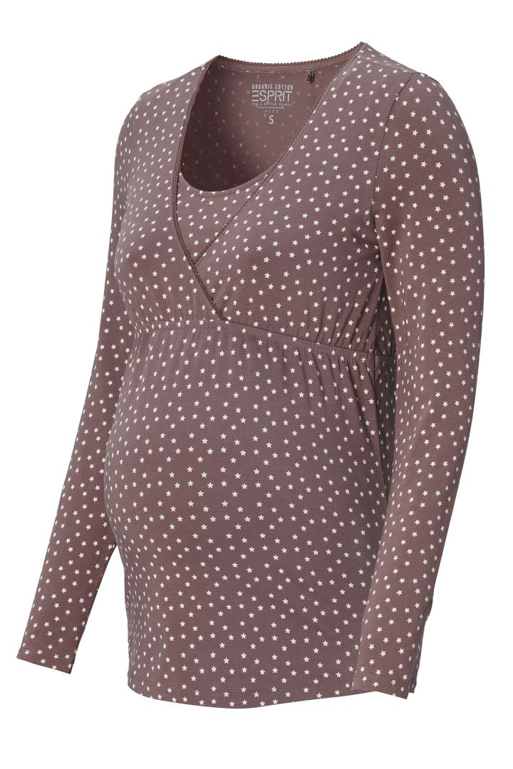 Organic Maternity and Nursing Shirt with Dots