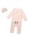 Preview: 3pcs Set with Baby Shirt, Trousers and Hat peach
