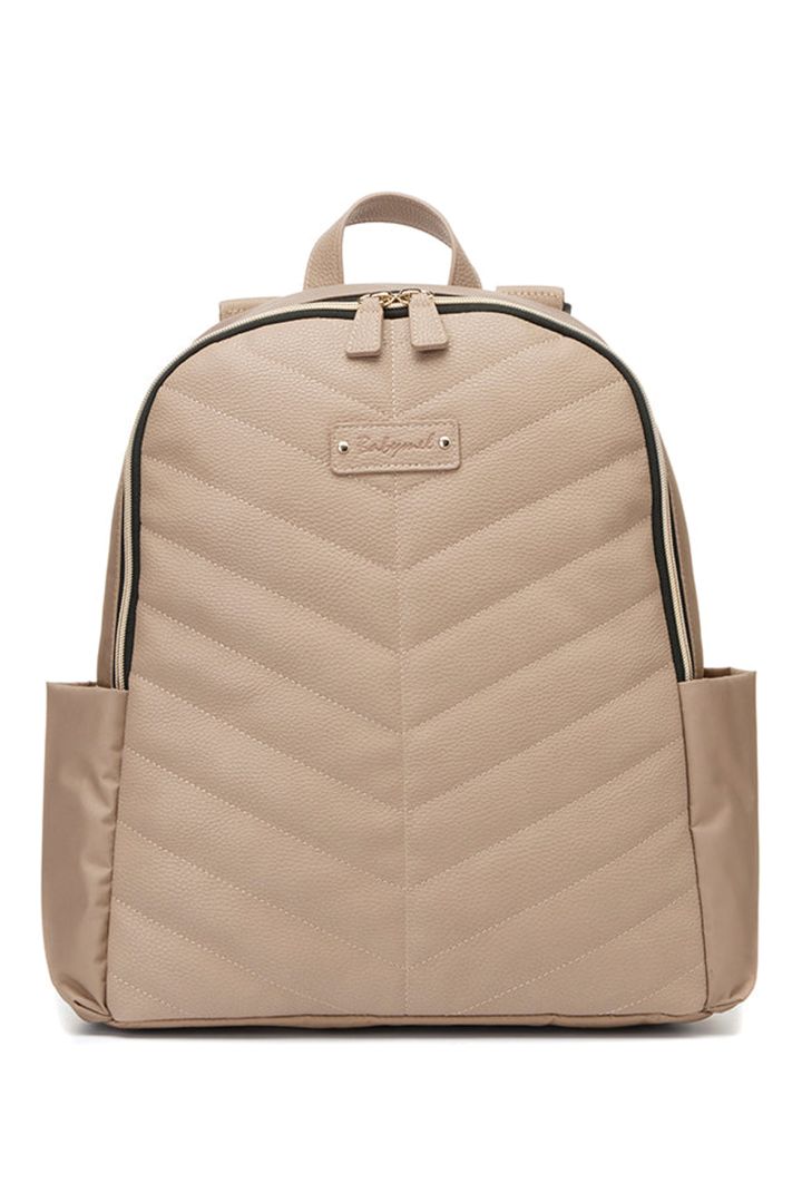 Babymel Changing Backpack with Vegan Faux Leather Insert light almond