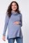 Preview: Turtleneck Maternity Shirt with Nursing Opening on the Side blue