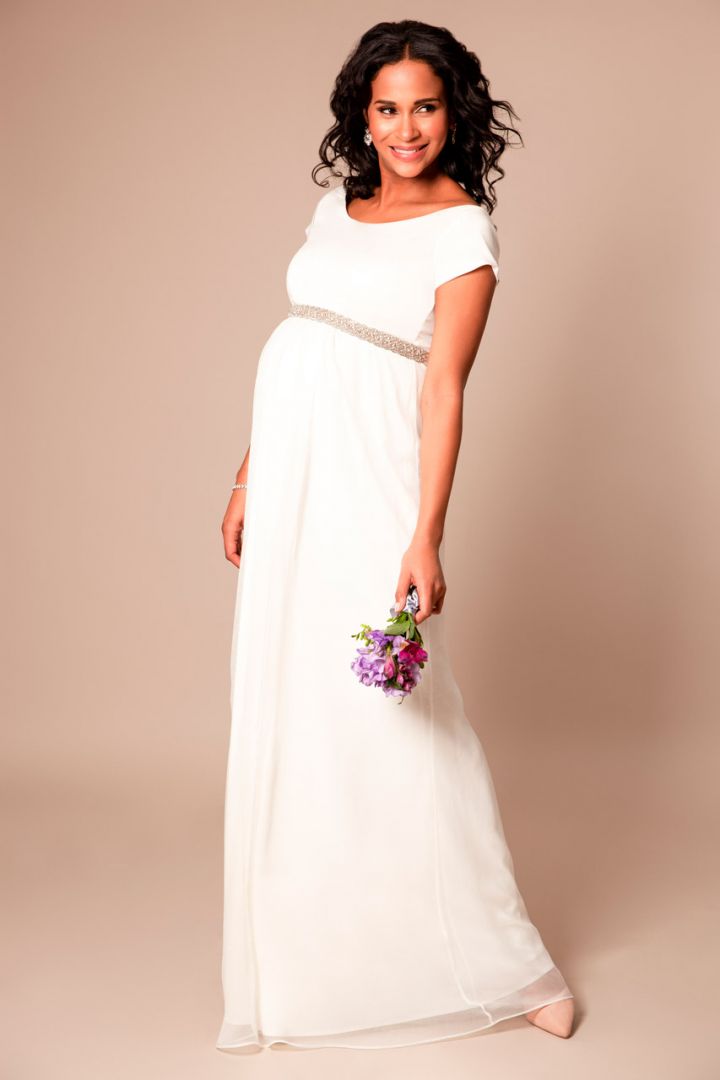 Maternity Wedding Dress in Silk Chiffon, Long