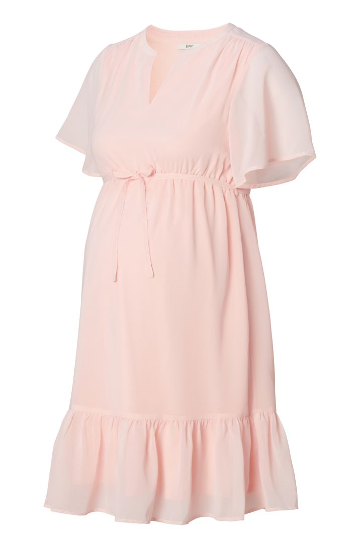 Eco Maternity Dress with Cap Sleeves light pink