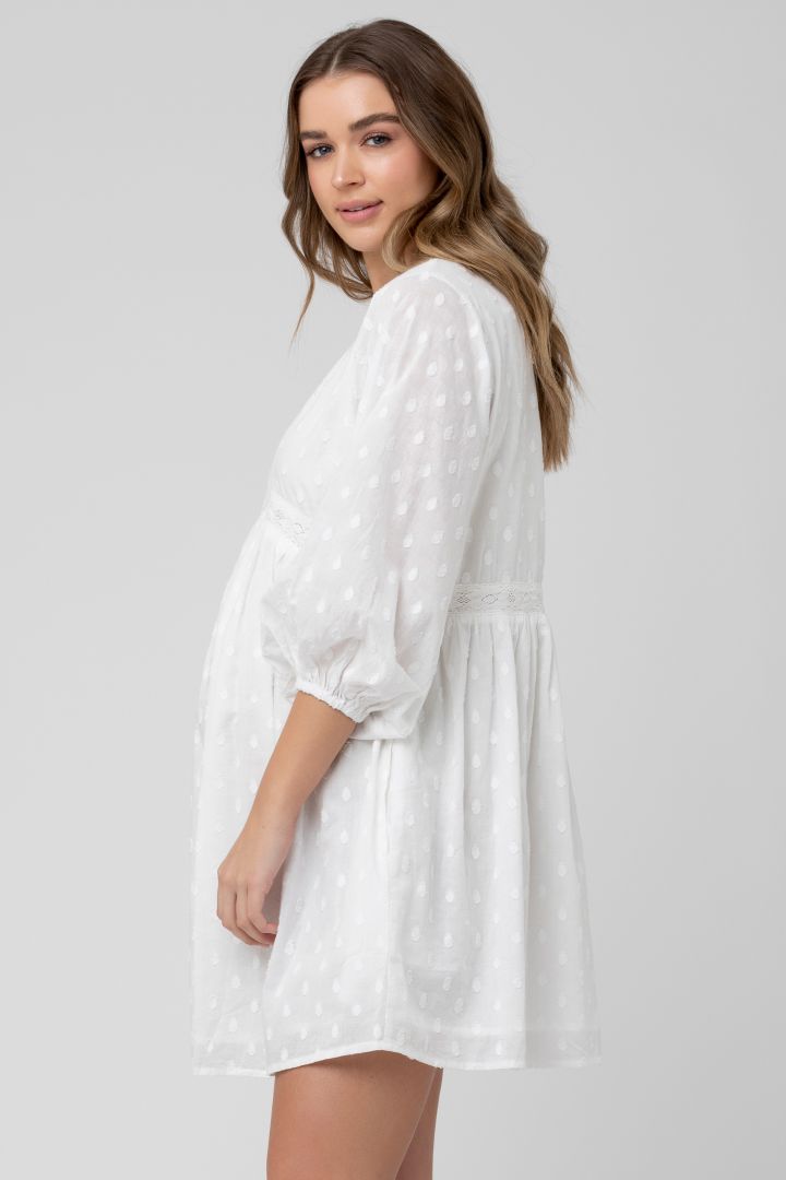 Bohemian Maternity and Nursing Dress with Lace