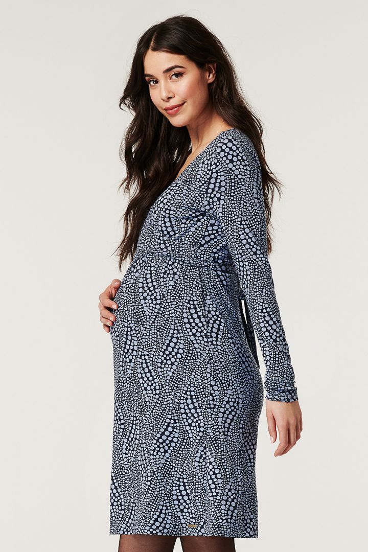 Ecovero Maternity and Nursing Dress with Allover Print