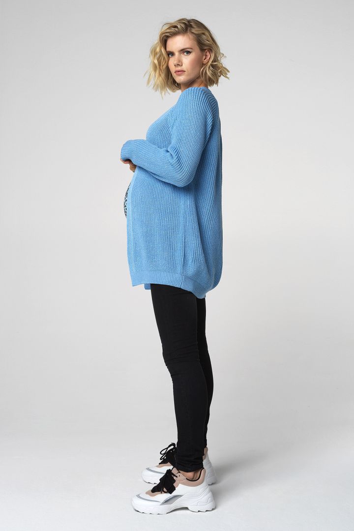 Maternity Cardigan with Ribbed Cuffs