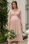 Preview: Festive Maternity Dress with Lace Top and Pleats 3/4 Sleeves rose