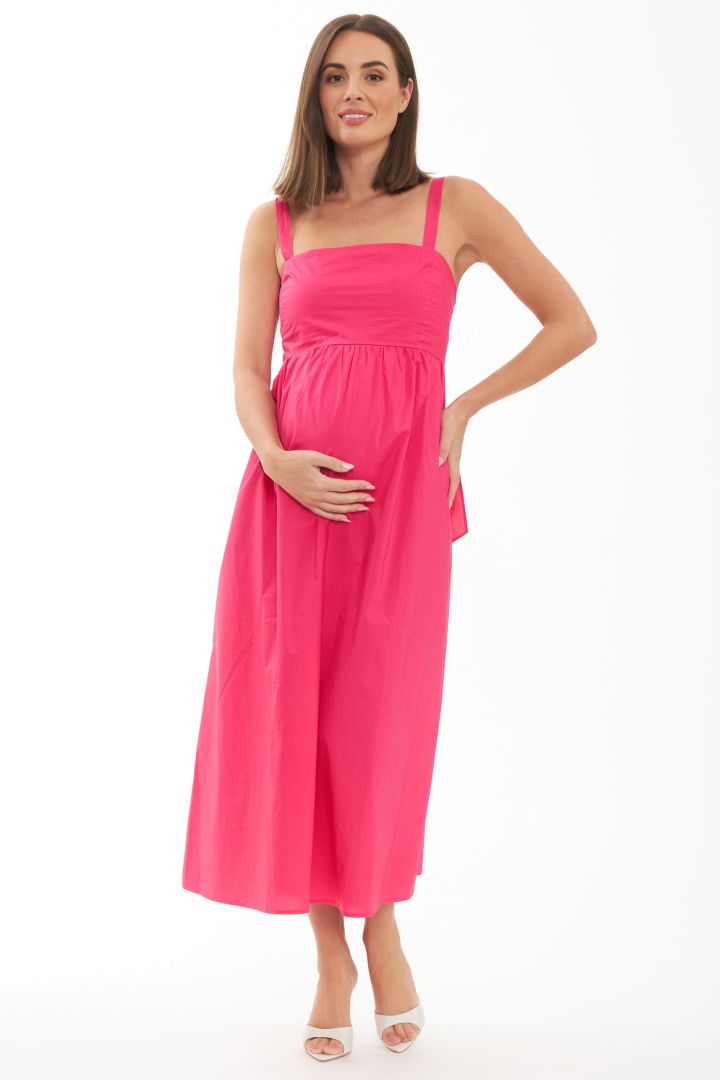 Maternity Carrier Dress with Decorative Bow at the back