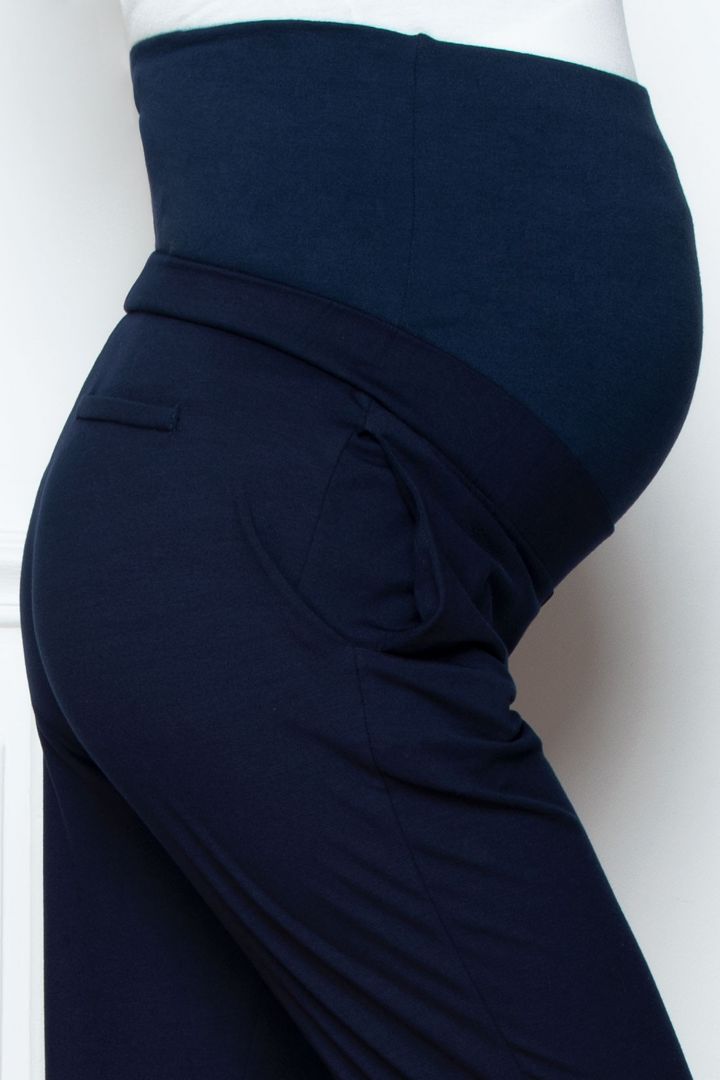 Chino Maternity Trousers with Seamless Band navy