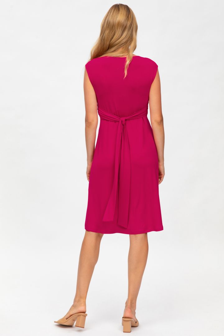 Maternity and Nursing Dress with Knot Detail berry