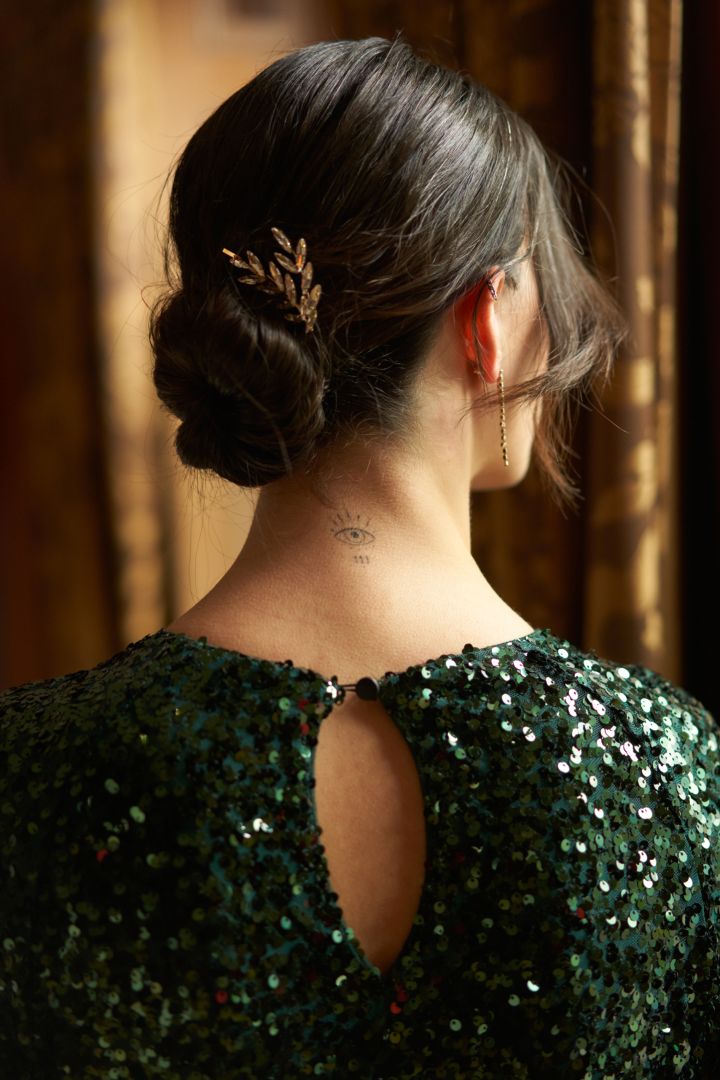 Wedding Hair Pin with Rhinestones Leaves