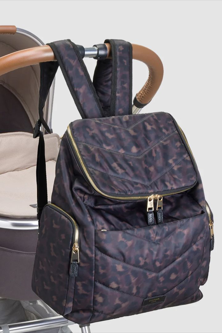 Storksak 2 in 1 Diaper Backpack and Shoulder Bag with Leopard print
