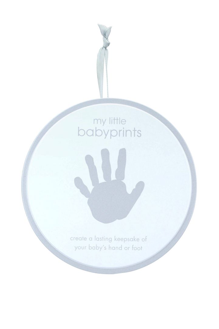 Geschenkdose für Baby Hand- oder Fußabdruck grau
