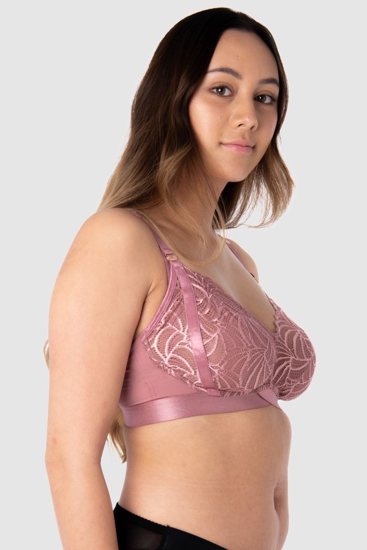 Soft Cup Pregnancy and Nursing Bra Lace old pink