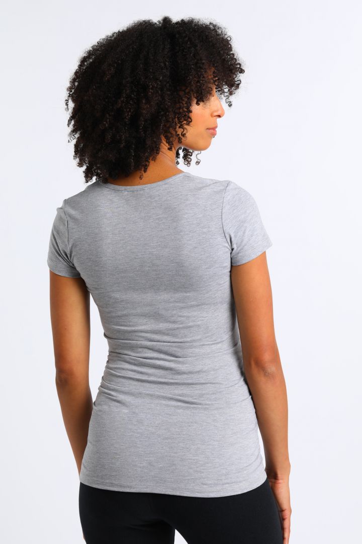 Umstands- und Stillshirt aus Bio-Baumwolle kurzarm grau