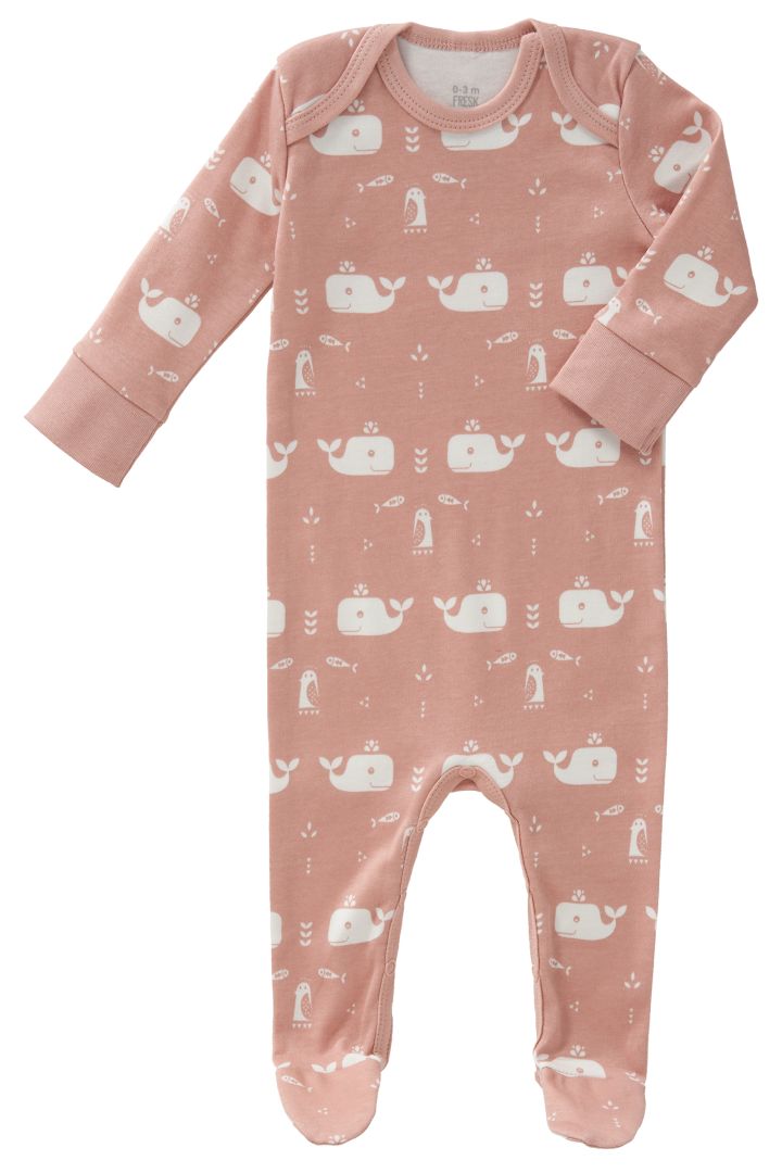 Organic Romper with Feets mellow rose