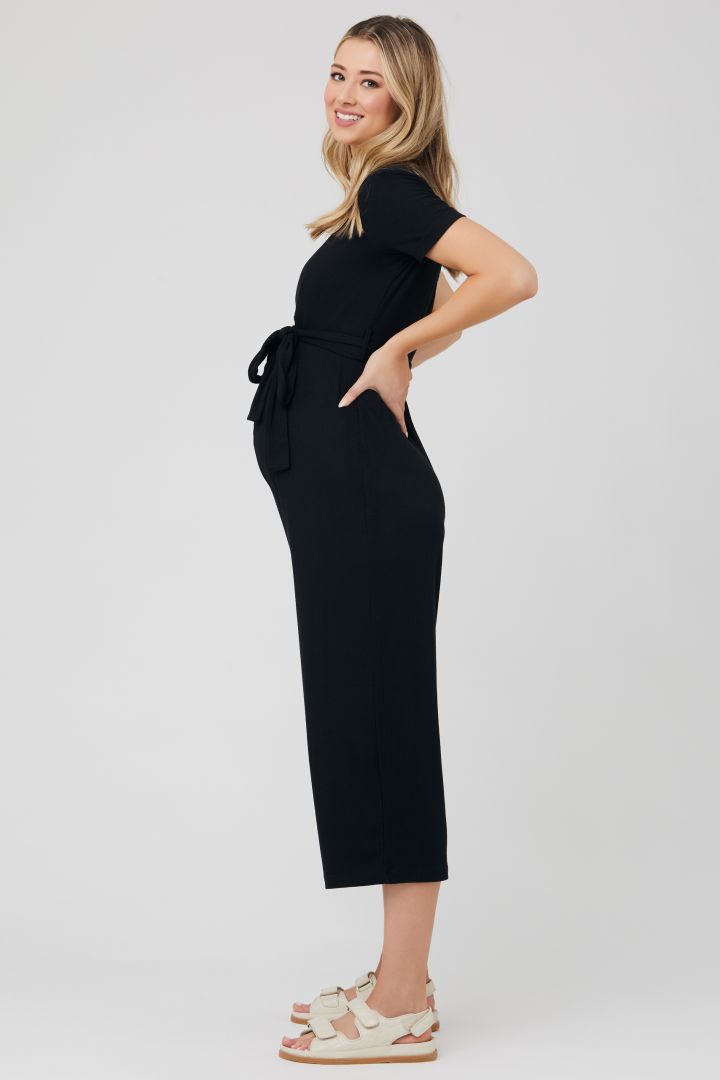Ribbed Maternity and Nursing Jumpsuit