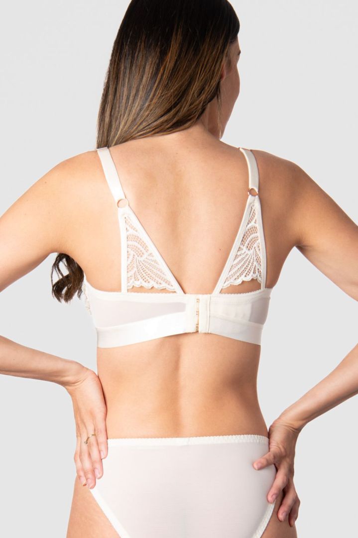 Soft Cup Maternity and Nursing Bra with Lace ivory