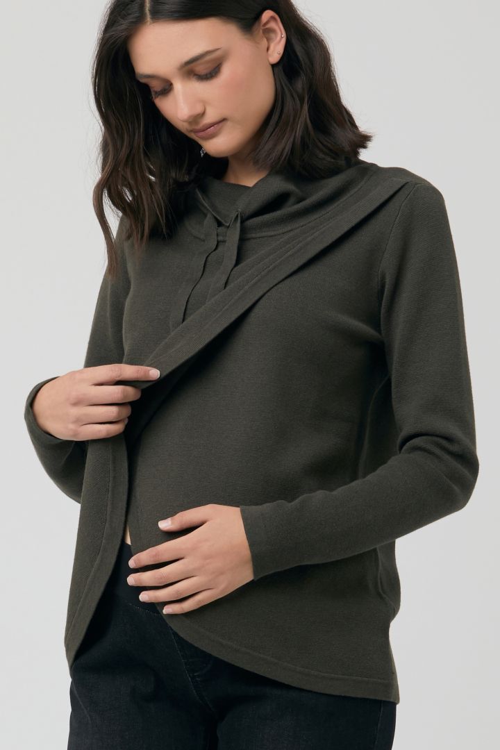 Cross-over Maternity and Nursing Knit Sweater
