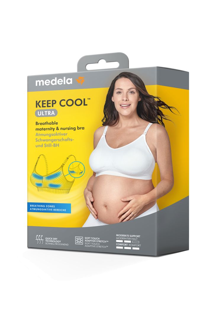 Medela Keep Cool Ultra Comfort Pregnancy and Nursing Bra white