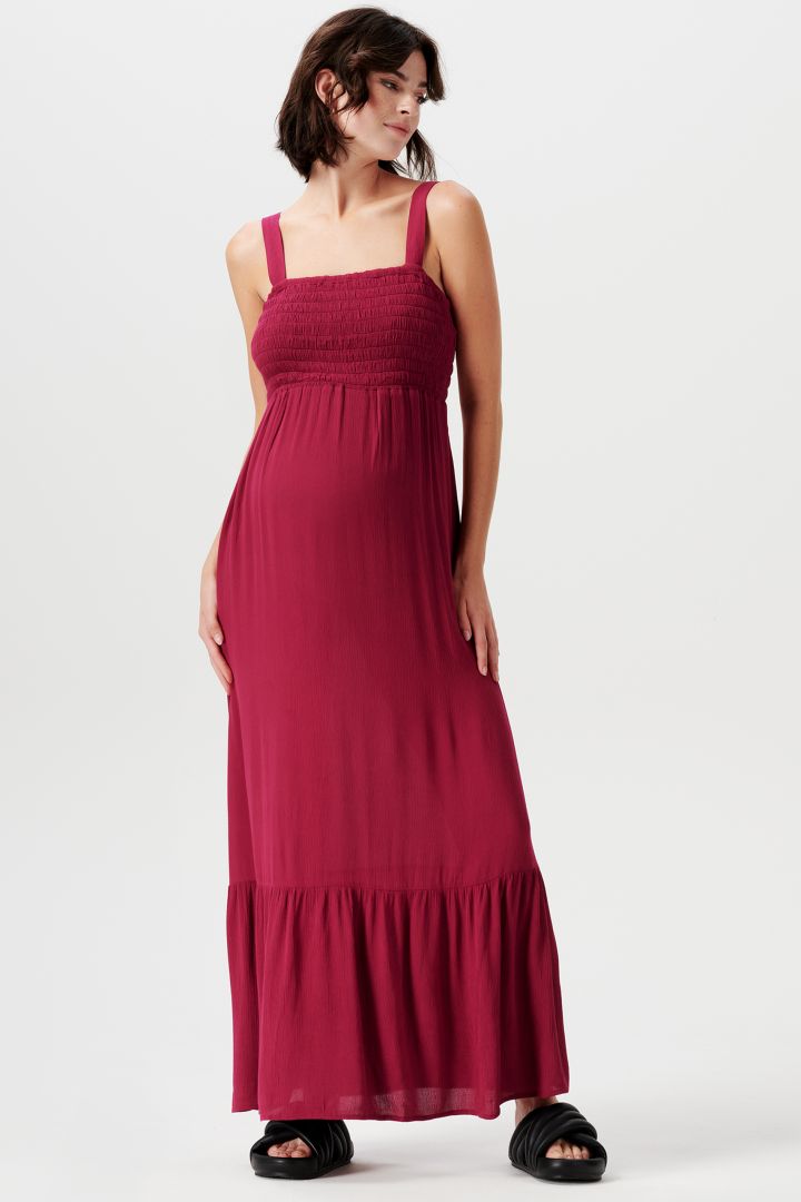 Maxi Maternity Dress with smocked Top