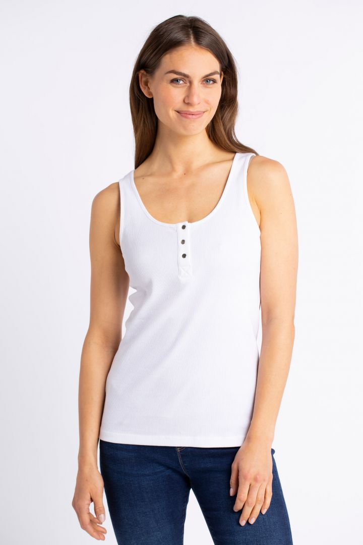 Organic Maternity and Nursing Top with Button Front white