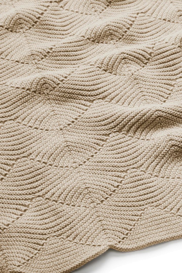 Organic Babydecke gestrickt Muschel sand