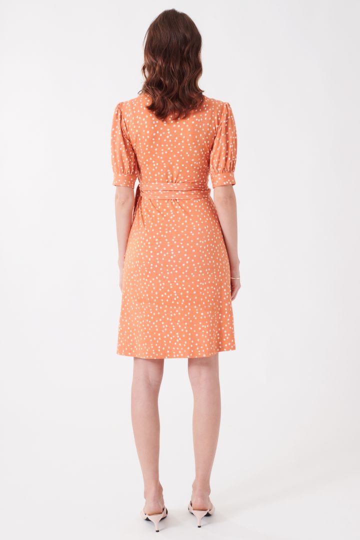 Ecovero Maternity and Nursing Dress in Wrap Optic terracotta