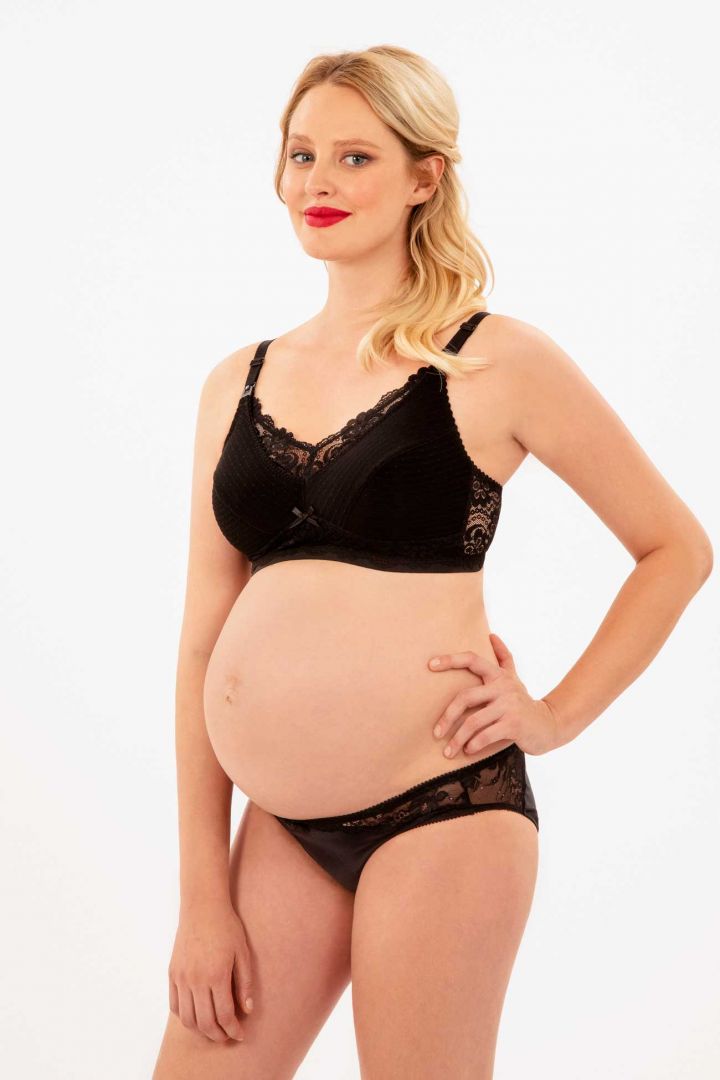 Lace Maternity and Nursing bra, black