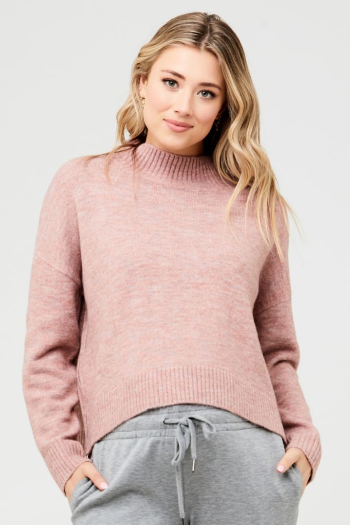 Knit Maternity Jumper with Nursing Opening at the Side