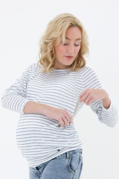 Breton Maternity and Nursing Shirt striped navy